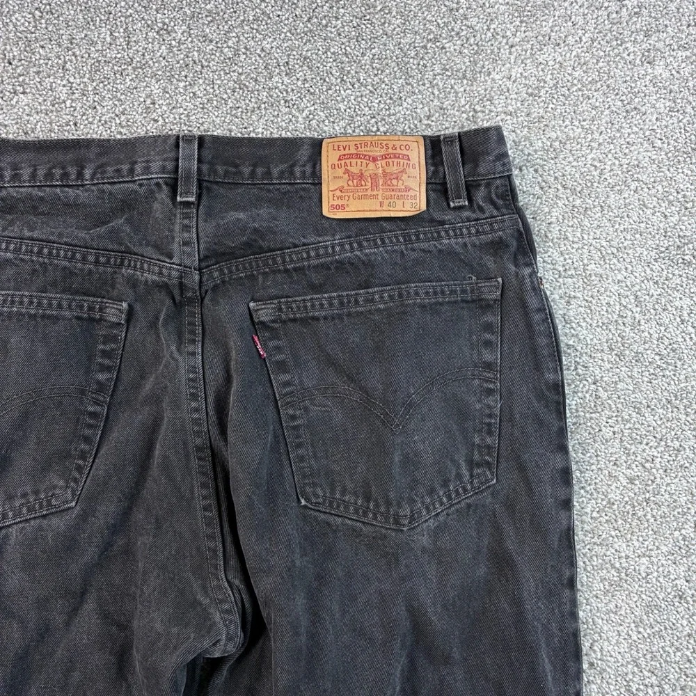 Vintage Levi's 505 Jeans Mens 40x32 Black Cotton Straight Leg USA 505-0259